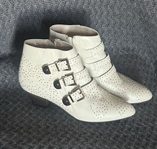 Jeffrey Campbell Ibiza Low Studded Ivory Leather Bootie Size 7.5