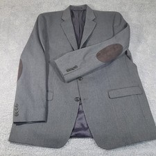 Chaps Ralph Lauren 48L grey elbow patch jacket sport coat blazer