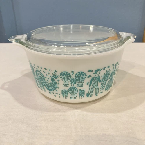 Pyrex Amish Butterprint 1 Quart Casserole Dish Bowl #473 w/ Lid