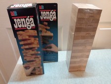 Juego de apilamiento de bloques Milton Bradley Jenga 1986 vintage - bloques y bandeja sellados nuevos