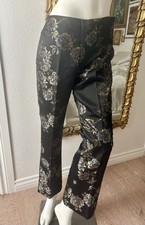 Cache Dressy Embroidered Pants/Slacks/Heavily Metallic /Size 2/Slightly Flared