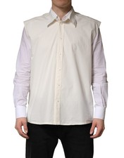Dolce & Gabbana White MARTINI Cotton Men Dress Formal Men's Shirt