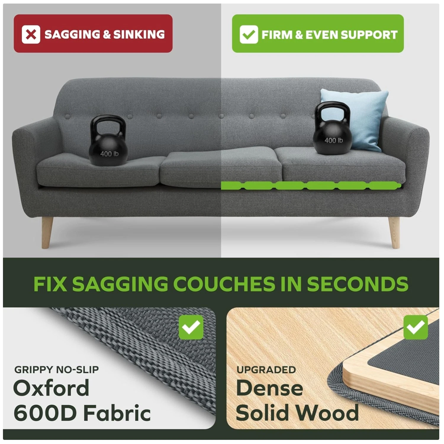 Sectional Cushion Support Set - Stop Sagging Sofas
