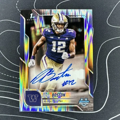 2025 Bowman Chrome University Football Stealth Refractor Denzel Boston #BCA-DB