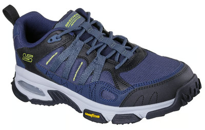 NEW MENS SKECHERS SKECH AIR ENVOY BUYERS PEAK Navy Black LEATHER Shoes