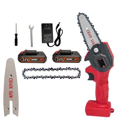 MOTOSIERRA BATERIA CON ESPADA DE 4'', 2 BATERIAS 2.5 AH, Y CARGADOR