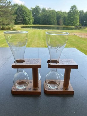 Pauwel Kwak Belgian Beer Glass with Wooden Stand 0.3L - Set of 2 (Home Bar)