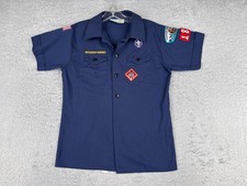Boy Scouts of America Shirt Youth Medium Blue Short Sleeve Button Utah Trapper