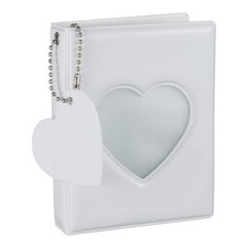 FRIUSATE 3 Inch Kpop Photocard Holder Book,Mini Photo Album Mirror-Like White