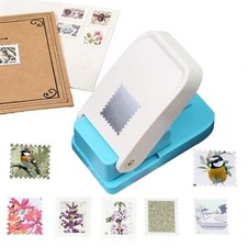 Stamp Puncher Postage Stamp Punch for Paper Crafts Locking White 1x0.8 Inch