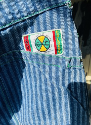 🚨 HOLY GRAIL Vintage Cross Colours Jeans 34 Stripe Denim 90s Hip Hop Rare 🔥