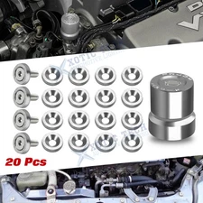 Silver Washer Bolt Engine Bay Dress up Kit w/Solenoid Value Cap For Accord Civic