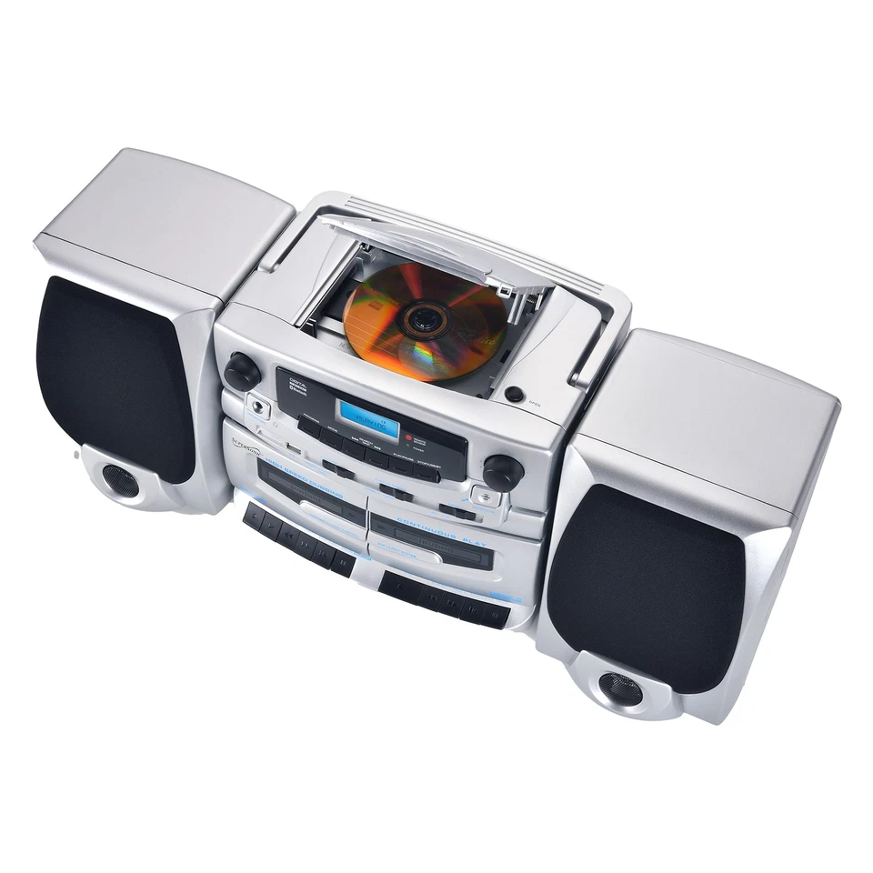 BT Audio System w Double Cassette Player/Recorder & Built-In Mic (SC-2121BT) - Image 2 of 4