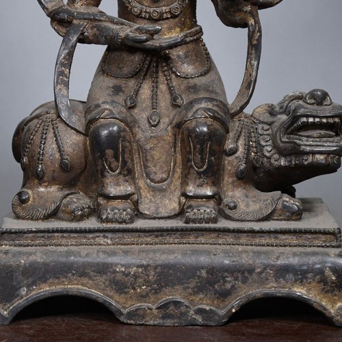 Antique Old Manjushri Prajnaparamita sutra Buddha statue Buddhism temple Bronze - Picture 8 of 9