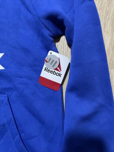 Reebok Boys Kids Blue and White Pullover Polyester Hoodie Size XL 14/16 - Picture 2 of 3