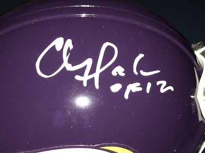CHRIS DOLEMAN MINNESOTA VIKINGS HOF 2012 RIDDELL SIGNED MINI