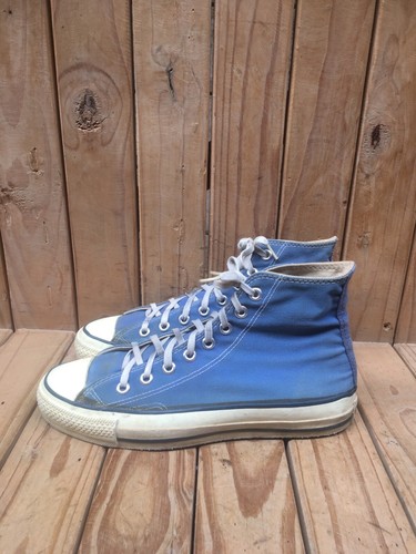 80's 🔥🔥Rare Chuck Taylor All Star Converse Light Blue Made In USA 7.5 UK 6.5 - Picture 12 of 18