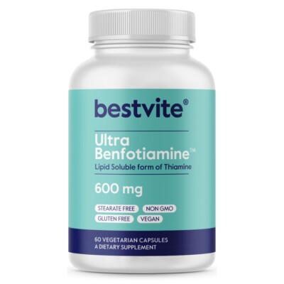 Ultra Benfotiamine 600mg per capsule (60 Vegetarian Capsules)-Vegan