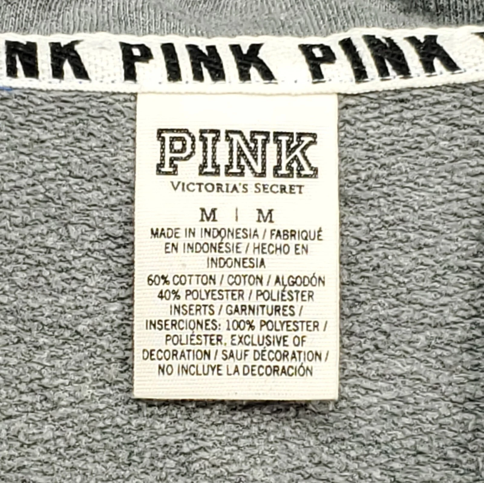 UNDERCOVER Felpa con cappuccio rosa Victoria's Secret donna grigio M blu 1 2 cerniera pullover manica lunga