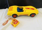 1979 Barbie Yellow Super Vette Remote Control Car AS IS Partially Works VIDEO