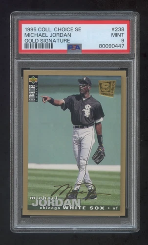 PSA 9 Michael Jordan 1995 UPPER DECK GOLD SIGNATURE SP  BASEBALL ROOKIE LOOK GEM