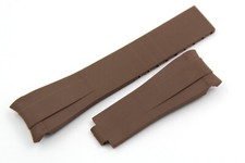 Cinturino Silicone Marrone Chiusura Claps Regolabile Ricambi Accessori 20/16mm