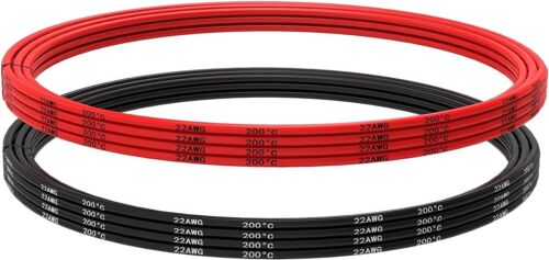 Kabel silikonowy 22 AWG Elastyczny przewód elektryczny 5 metrów 2,5 m czarny i 2,5 m czerwony RC - Zdjęcie 1 z 7