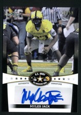MYLES JACK 2013 LEAF ARMY ALL-AMERICAN BOWL UCLA BRUINS AUTO CARD 29/50