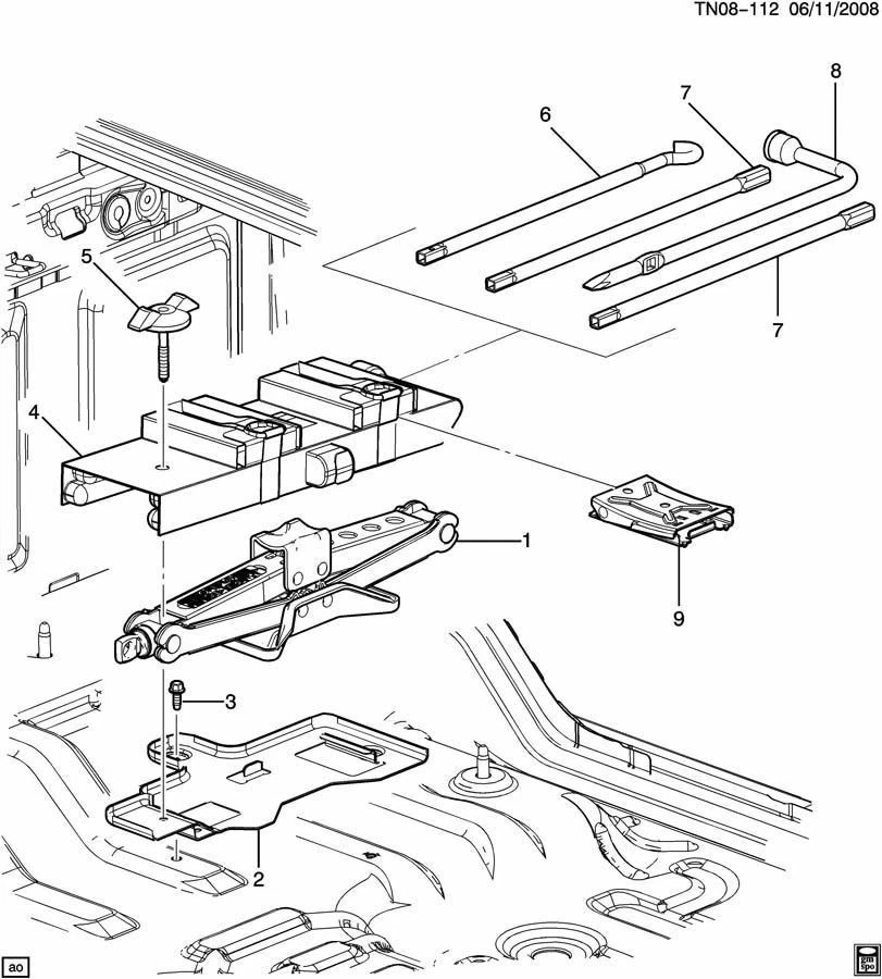 Perno de almacenamiento Hummer H3T Jack Hold Down Foto 2 de 2