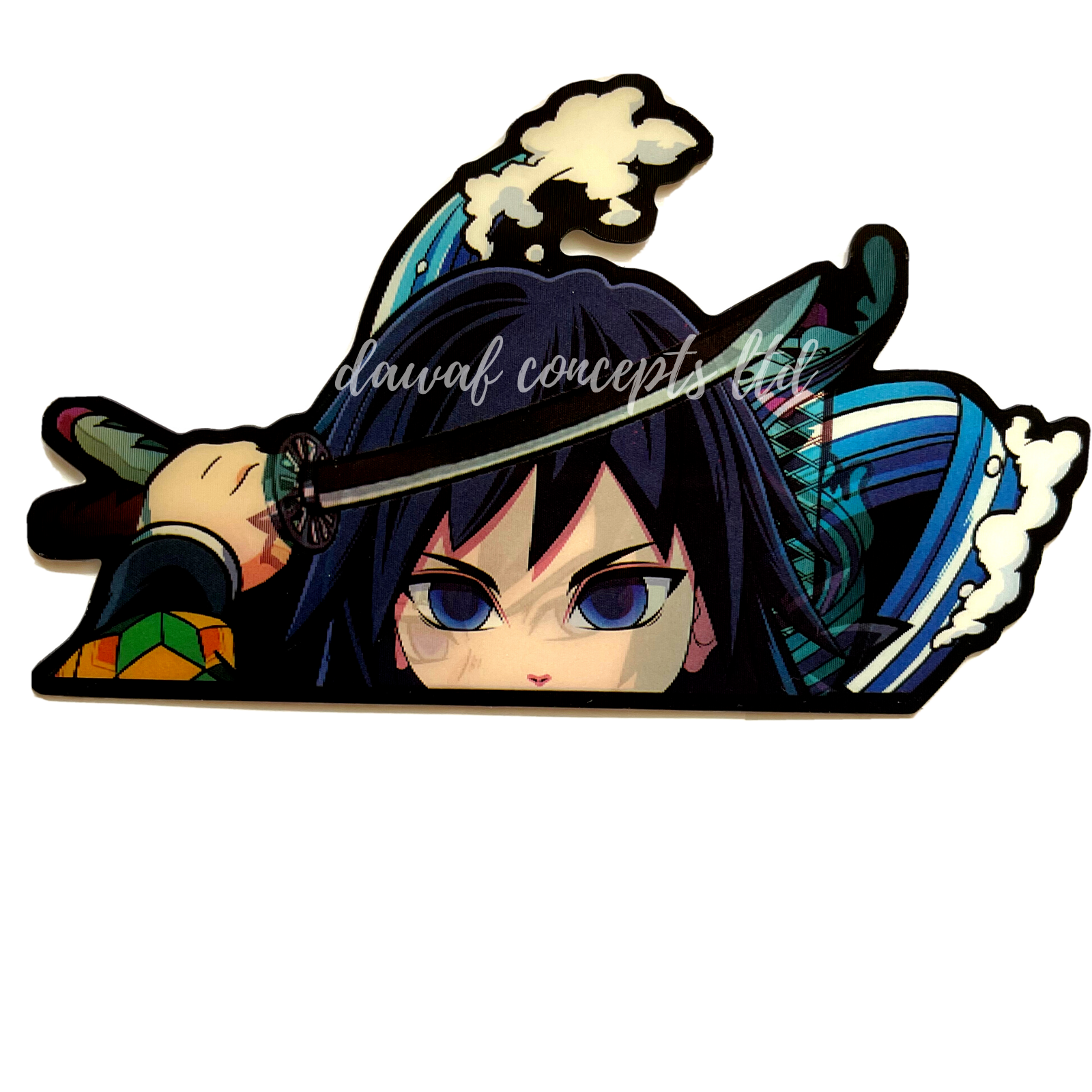 Demon Slayer Tanjiro Kamado Anime Sticker 3D Motion for car/laptop Cute  PEEKER