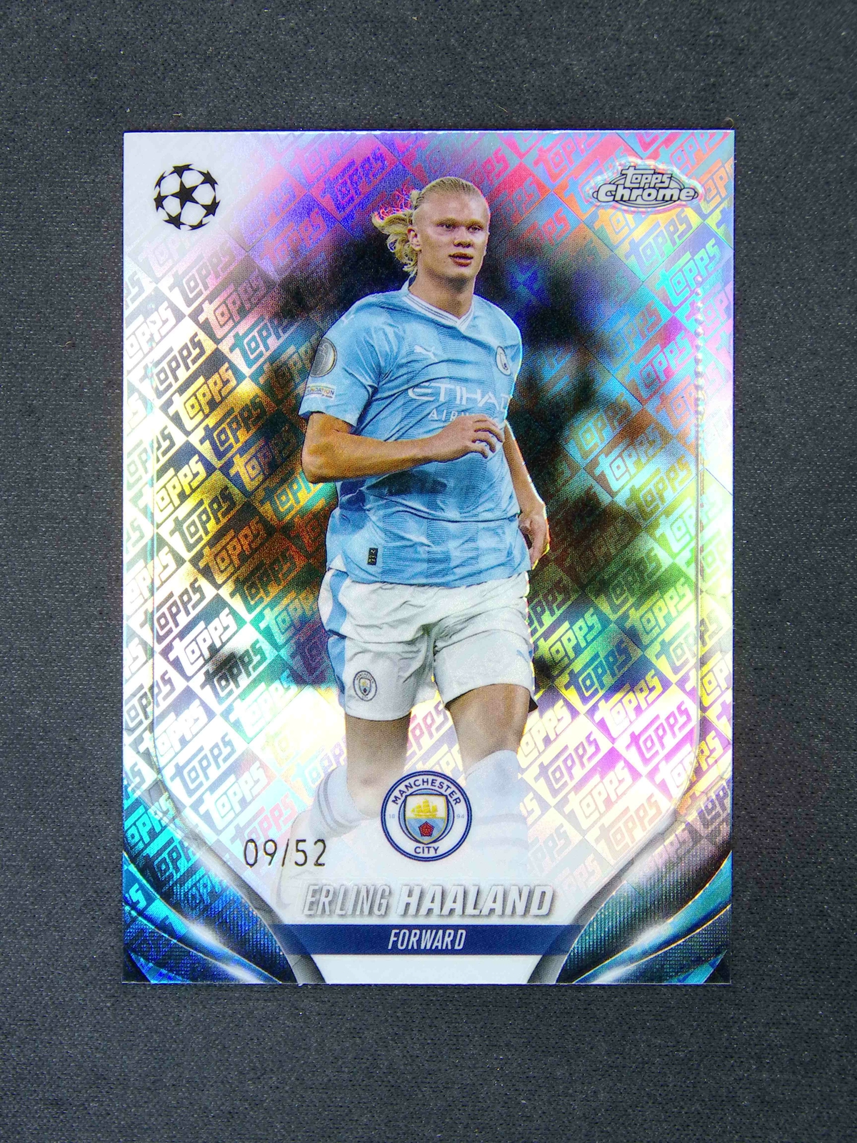 2023-24 Topps Chrome UEFA Erling Haaland #39 ToppsFractor 09/52 Jersey#