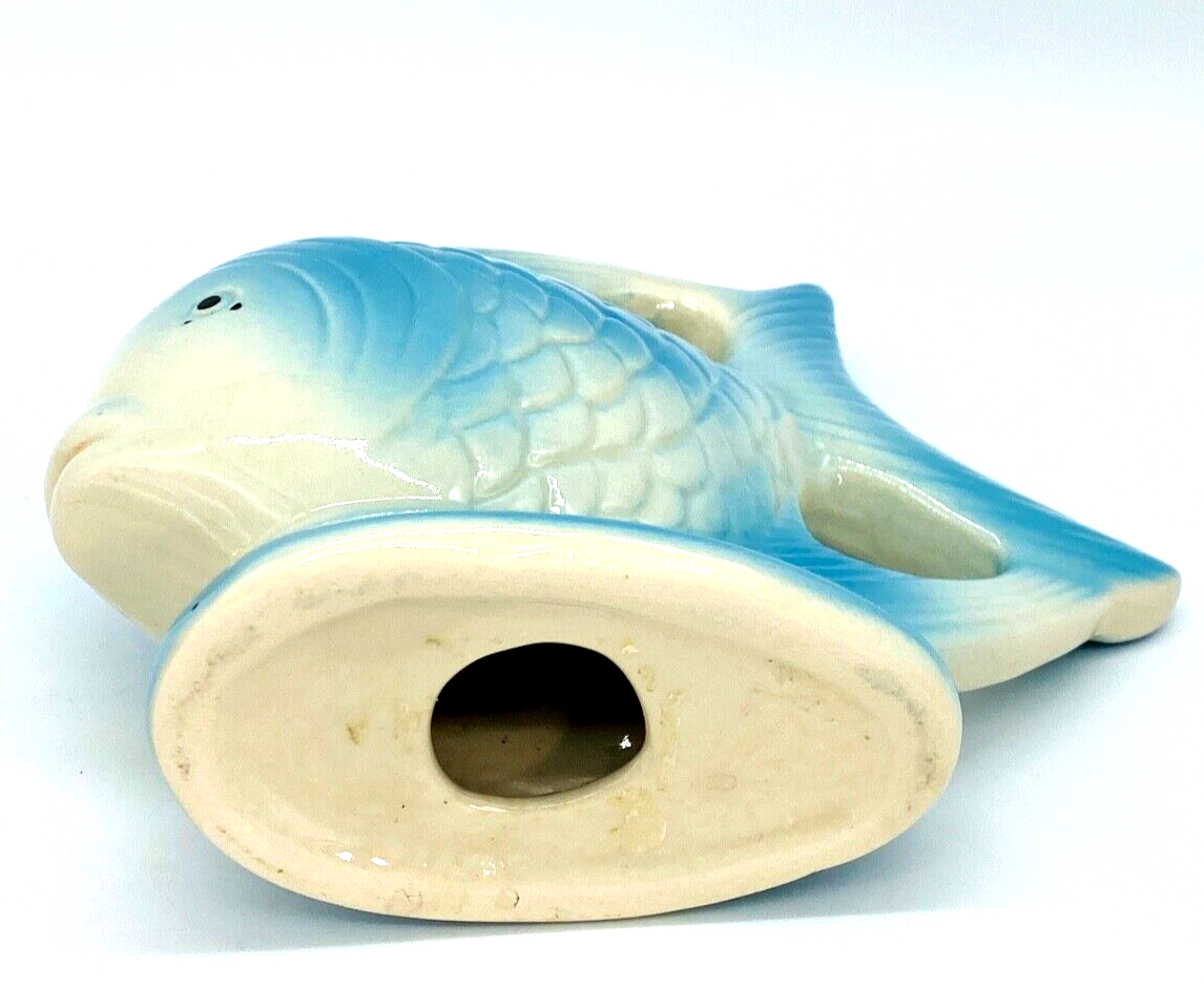 Vintage Ceramic Fish Wall Plaque Planter Bonus Japan Fish Figurine 1950