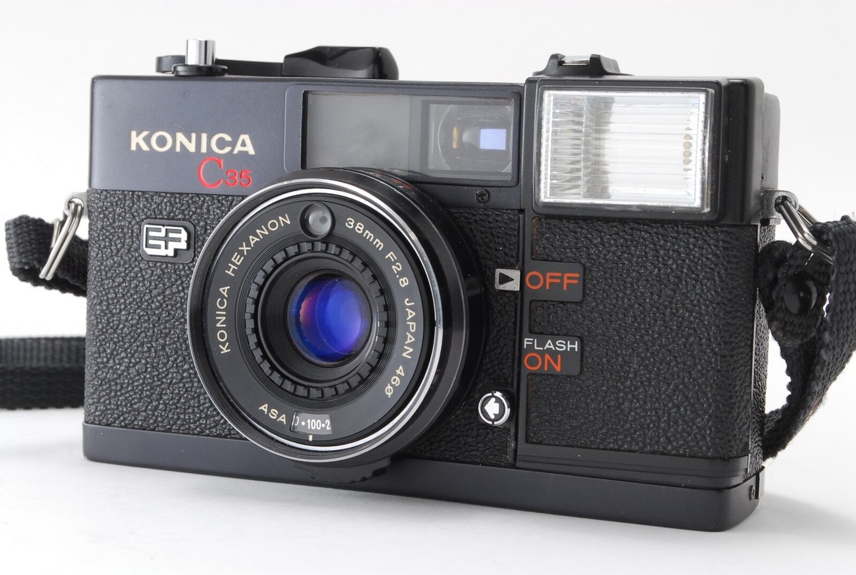 【美品】コニカ KONICA C35 EF D 38mm F2.8 NEAR MINT] Konica C35 EF D Hexanon 38mm f2.8 point&shoot