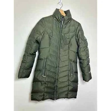 Eddie Bauer Women's Sz S Green Long Down Parka Puffer Jacket FLAW