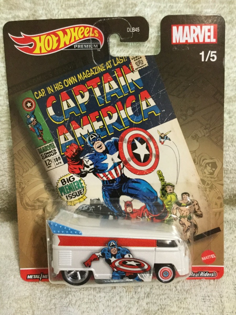 Hot Wheels Marvel Captain America Volkswagen VW Bus Diecast MOC New 2021 1/5