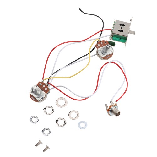 Electric Guitar Wiring Harness Prewired Kit 1 Volume 1 Tone 3 Way Switch Pots - Picture 5 of 8