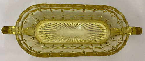 Vintage Indiana Glas Tiara Constellation gelb Relish Snack Servierschale - Bild 2 von 7