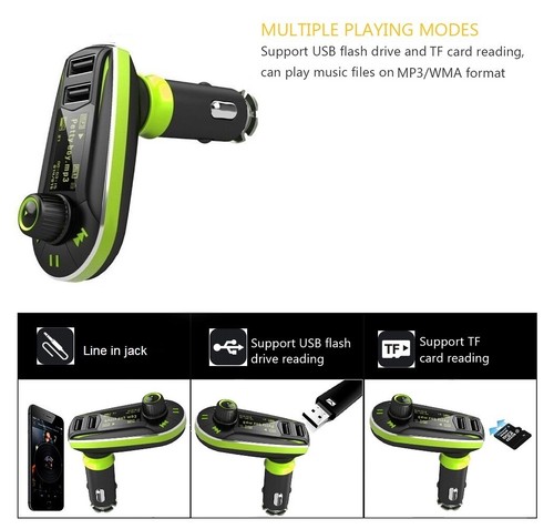 Car FM Radio Wireless Transmitter MP3 Player USB SD Slot + Remote for iphone UK - Picture 2 of 12