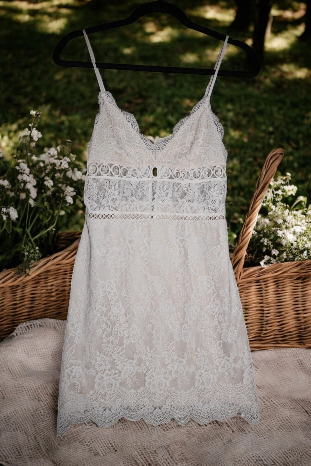 UNDERCOVER Abito slip Victoria’s Secret Sugar bambino pizzo Cottagecore Y2K lingerie da sposa S