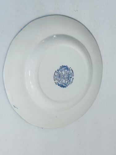 Staffordshire Ironstone Liberty Blue China 10" Plate (Independence Hall) - Picture 3 of 5