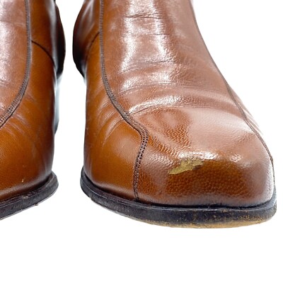 FLORSHEIM IMPERIAL MEN'SZ 9 BROWN LEATHER SIDE ZIP ANCLE BOOTS. | eBay