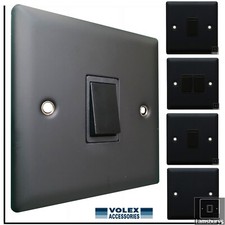 Matt Black Light Switches Raised Backplate Volex Light Switches