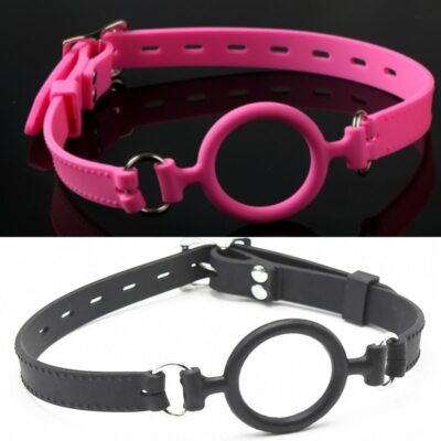 Silikon O Ring Gag Abschließbar Open Mouth Gag Oral Fixation Game NEU Slave DE