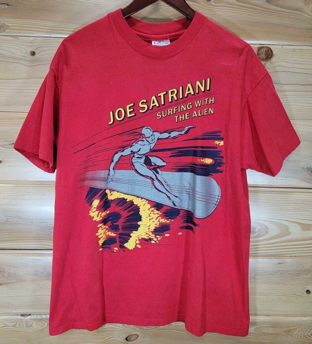 ジョーサトリアーニ　Tシャツ　サーフィンウィズジエイリアン JOE SATRIANI - SURFING WITH THE ALIEN NEW RED T-SHIRT | eBay