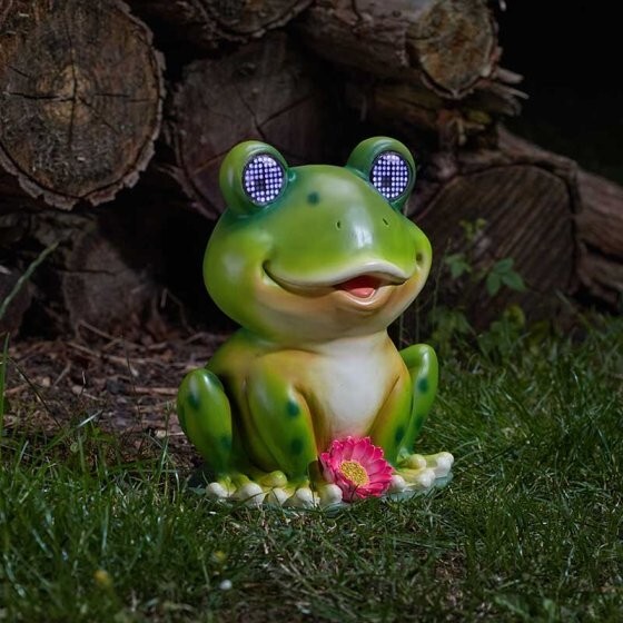 Cute Blinkin' Frog Light Solar Powered Fun Garden Decorative Outdoor Lighting