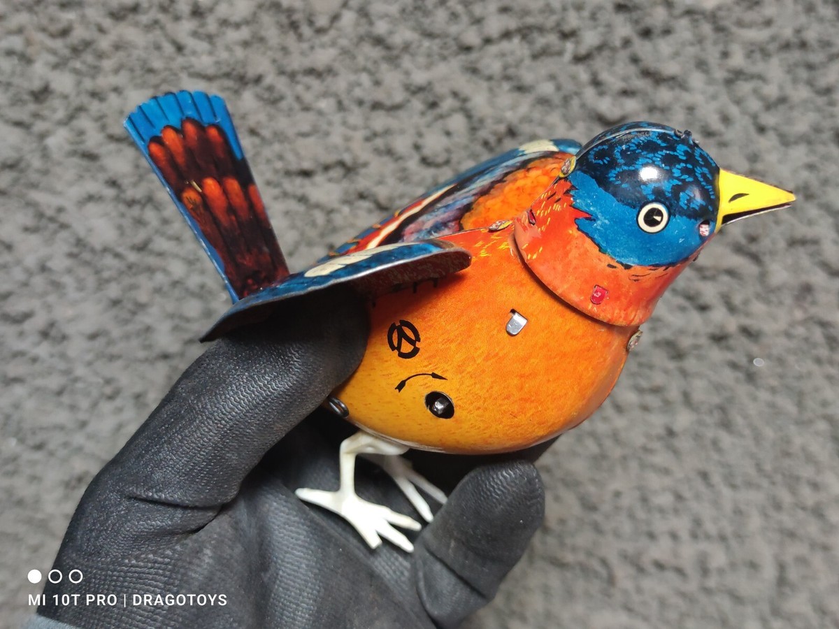 Jouet Ancien Russe En Tôle : Oiseau Chanteur En Boîte Métal - Occasion