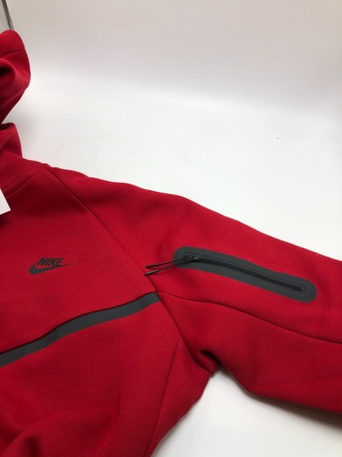 *NEW* Men NIKE TECH FLEECE FULL-ZIP HOODIE RED (HV0949 687), SZ MD - 2XL 👍 - Picture 2 of 6
