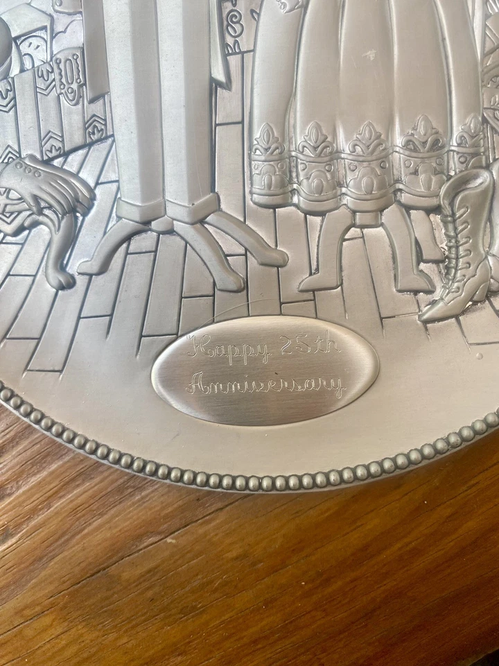 Plato vintage 25 aniversario boda tono plata Foto 2 de 3
