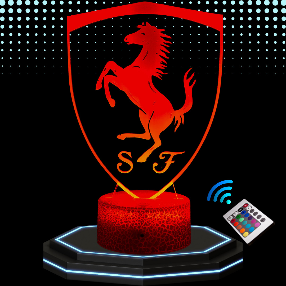 Lampe LED 3D Voiture Ferrari Idée Cadeau Originale pour Fan de Sport Auto
