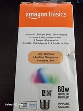 Amazon Basics Smart Light Bulb, A19 LED 60W, 800 Lumens, Color Changing,